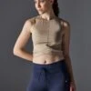 CROPPED SLEEVELESS TOP WITH WRAP FRONT - Top - Beige 2 CROPPED SLEEVELESS TOP WITH WRAP FRONT - Top - Beige -Even&Odd 03e2832d9ead4400b11e606cdd02b992