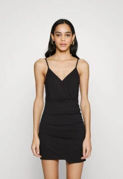 Even&Odd Strappy Warp Mini Bodycon Punto Dress - Etui-Jurk - Black -Even&Odd 0a6c94ce3fa545279a99298574f33c87
