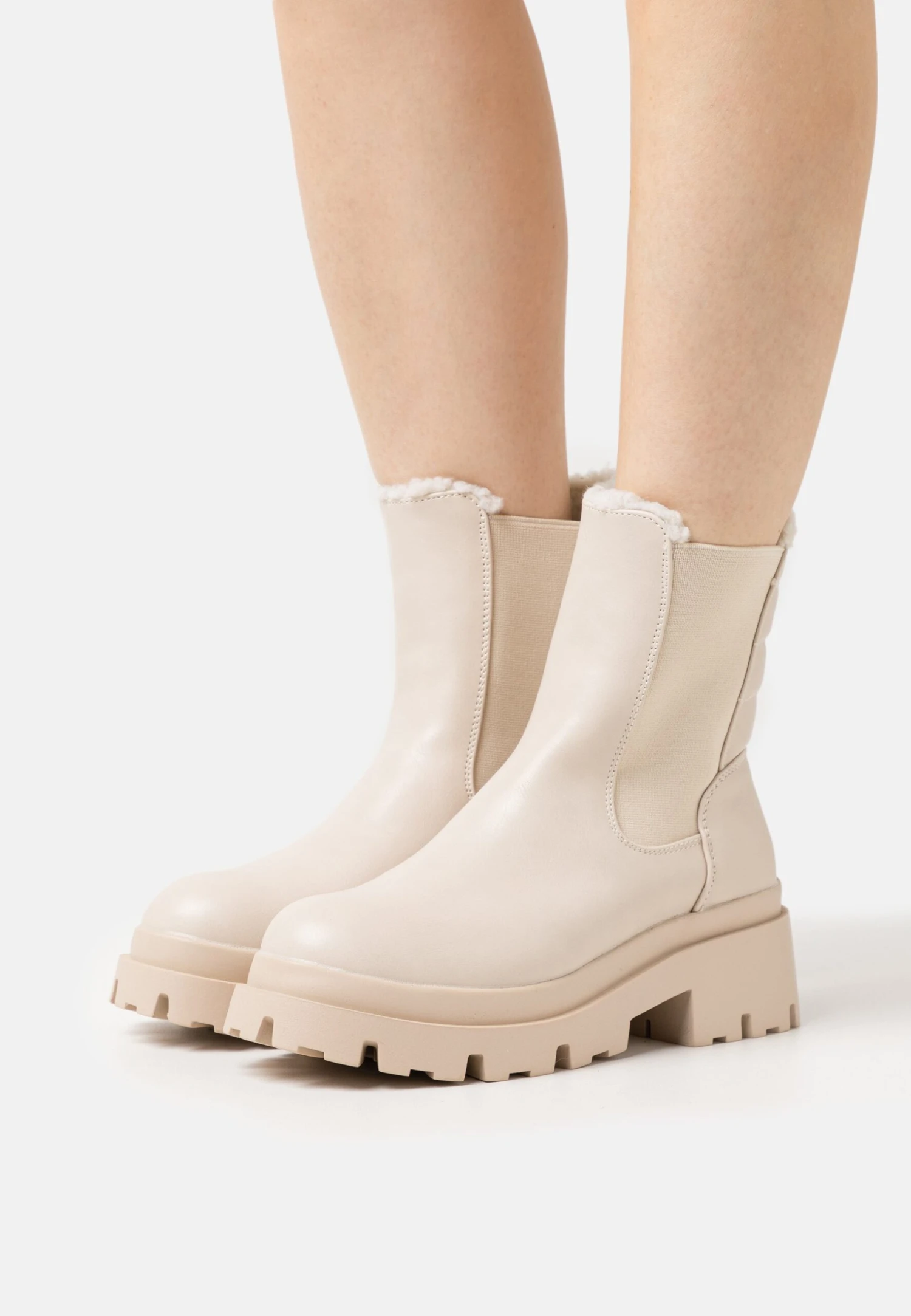 Winter Boot - Enkellaarsjes Met Plateauzool - Beige 3 Winter Boot - Enkellaarsjes Met Plateauzool - Beige