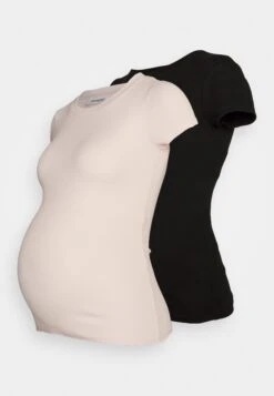 2 Pack Mama Tee - T-Shirt Basic - Black/ Light Pink