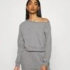 Even&Odd Off Shoulder&Jogger Set - Sweater - Mottled Grey