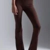 ESSENTIAL HIGH RISE FLARED - Tights - Dark Brown