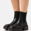 Even&Odd Winter Boot - Enkellaarsjes Met Plateauzool - Black