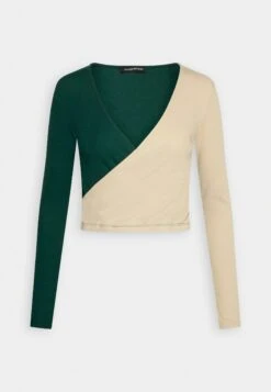 Even&Odd Longsleeve - Beige/Dark Green -Even&Odd 33fb3647930a44f4aae0e94ad7480063