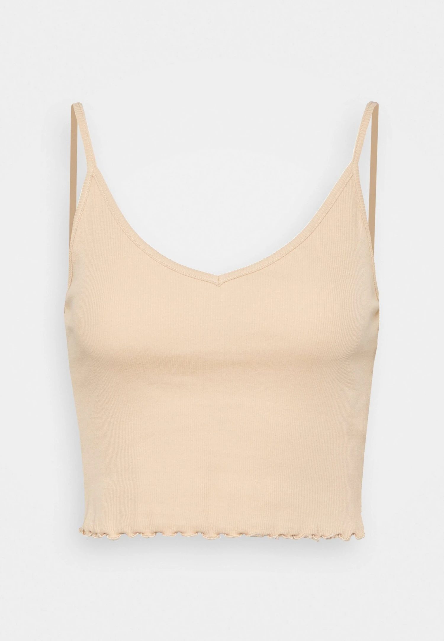 Even&Odd Strappy Lettuce Crop 3 Pack - Top - White/Beige/Brown 6 Even&Odd Strappy Lettuce Crop 3 Pack - Top - White/Beige/Brown - Afbeelding 4