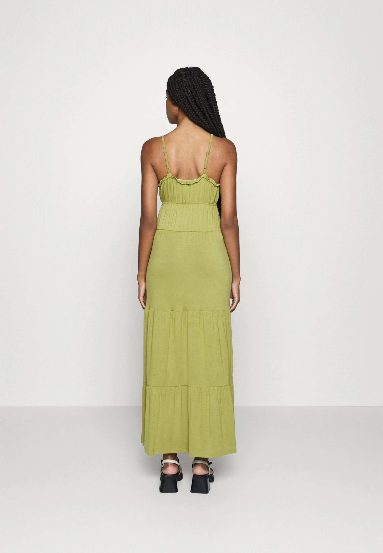Even&Odd Maxi Dress Tiered Skirt- Maxi-Jurk - Green 5 Even&Odd Maxi Dress Tiered Skirt- Maxi-Jurk - Green - Afbeelding 3