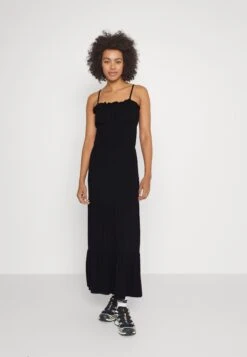 Even&Odd Maxi Dress Tiered Skirt- Maxi-Jurk - Black