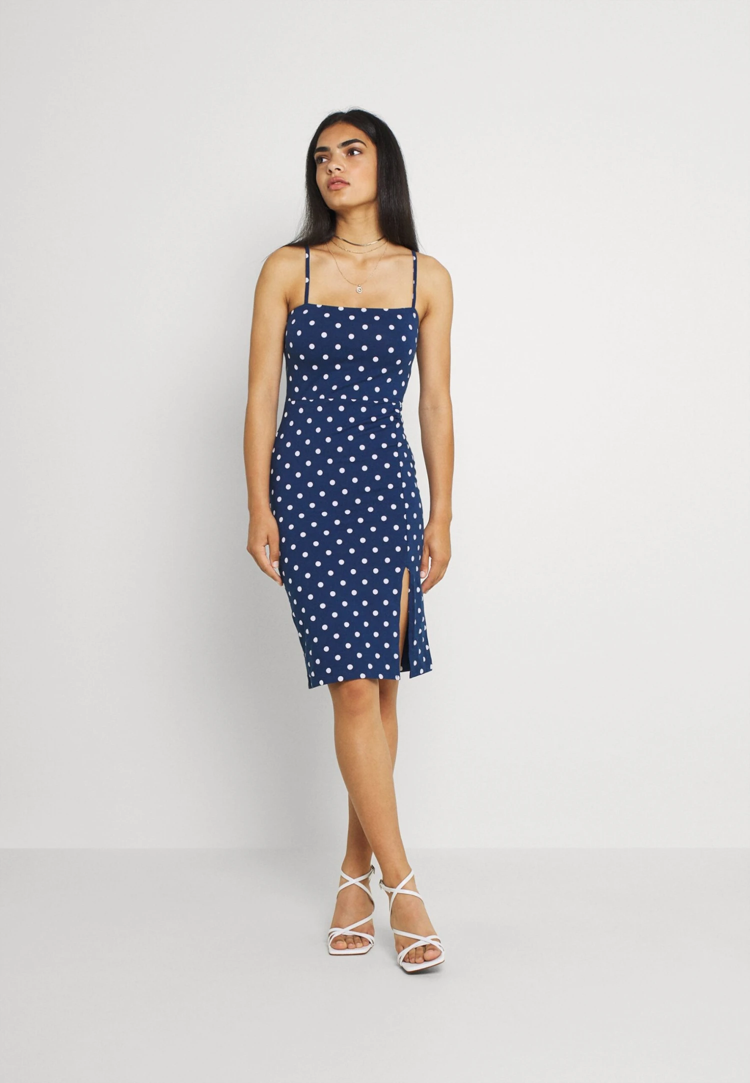 Even&Odd Strappy Mini Bodycon Dress- Jerseyjurk - Blue/White 3 Even&Odd Strappy Mini Bodycon Dress- Jerseyjurk - Blue/White