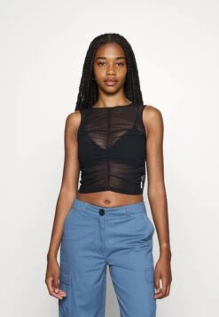 Even&Odd Racer Tule Top- Top - Black