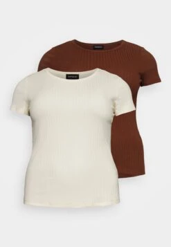 2 Pack - T-Shirt Basic - Dark Brown/Off-White 12 2 Pack - T-Shirt Basic - Dark Brown/Off-White -Even&Odd 4e76aec406424db09b10b5a9416c3f4e