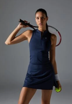 SLEEVELESS TENNIS TOP WITH 1/2 ZIP & BACK CUT OUT - Top - Dark Blue