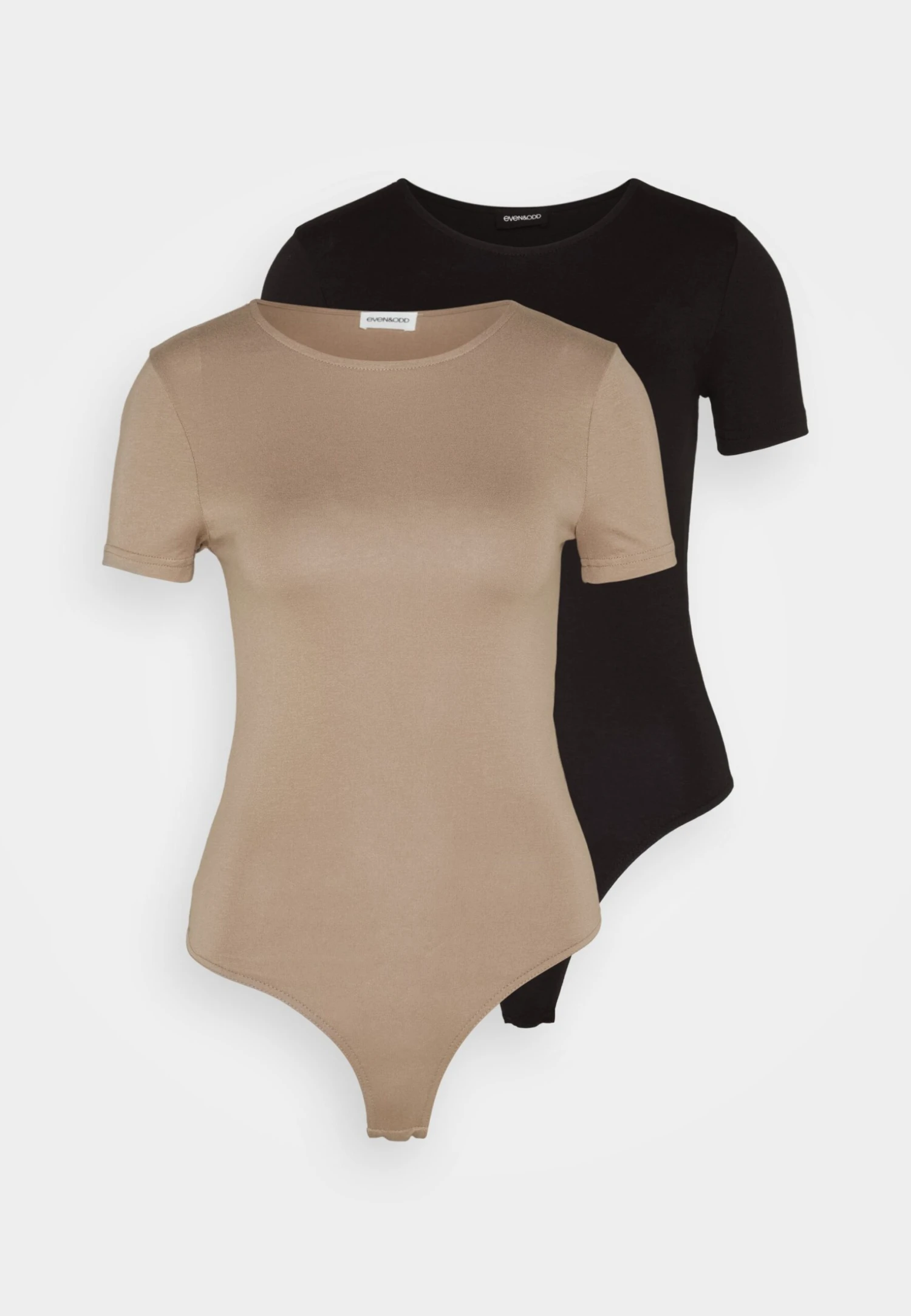 Even&Odd 2 Pack - T-Shirt Basic - Black/Taupe 8 Even&Odd 2 Pack - T-Shirt Basic - Black/Taupe - Afbeelding 6