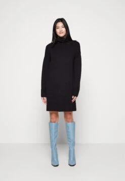 Even&Odd Rollkragen Mini Basic Strickkleid - Gebreide Jurk - Black