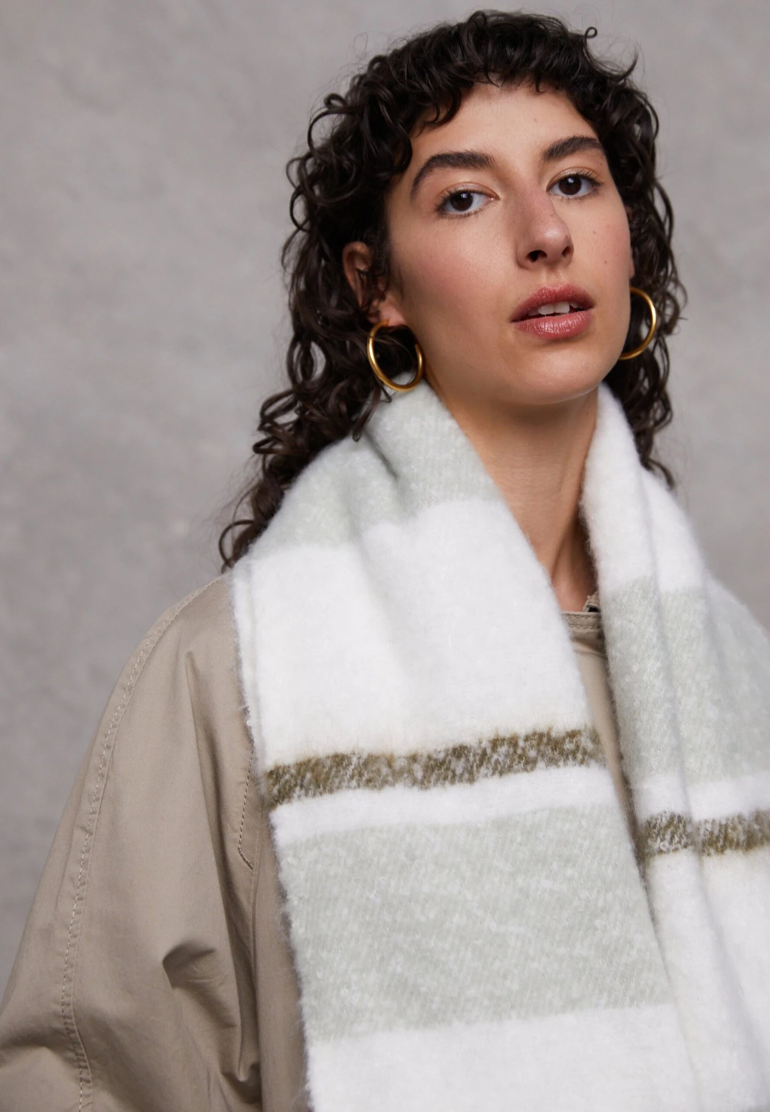 Even&Odd Sjaal - Green/White 6 Even&Odd Sjaal - Green/White - Afbeelding 4