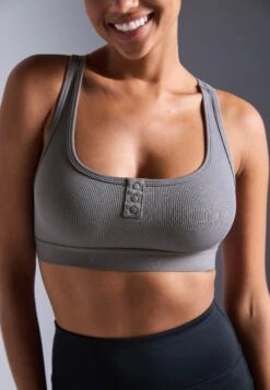 LIGHT SUPPORT FINE RIBBED SPORTS BRA WITH RACER BACK - Sport-bh Met Medium Support - Dark Grey 13 LIGHT SUPPORT FINE RIBBED SPORTS BRA WITH RACER BACK - Sport-bh Met Medium Support - Dark Grey -Even&Odd 596addc6c2914ff8ba4f73efcd98480a