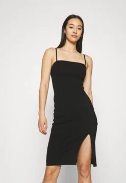 Even&Odd Strappy Mini Bodycon Dress- Jerseyjurk - Black