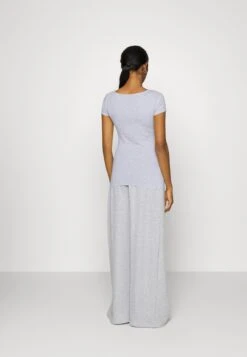 2Pack - T-Shirt Basic - Green/Mottled Light Grey -Even&Odd 5cb052fcb3fd4995a86d649a393c9890