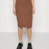 Pencil Skirt With Slit - Kokerrok - Brown 2 Pencil Skirt With Slit - Kokerrok - Brown -Even&Odd 6461062fa48f495693b6b414c70f8bca
