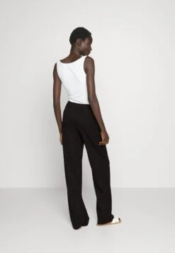 Business Casual Wide Legs With Front Pleats- Broek - Black -Even&Odd 67b1db6d9e6f407a9a6639a04fb64a02