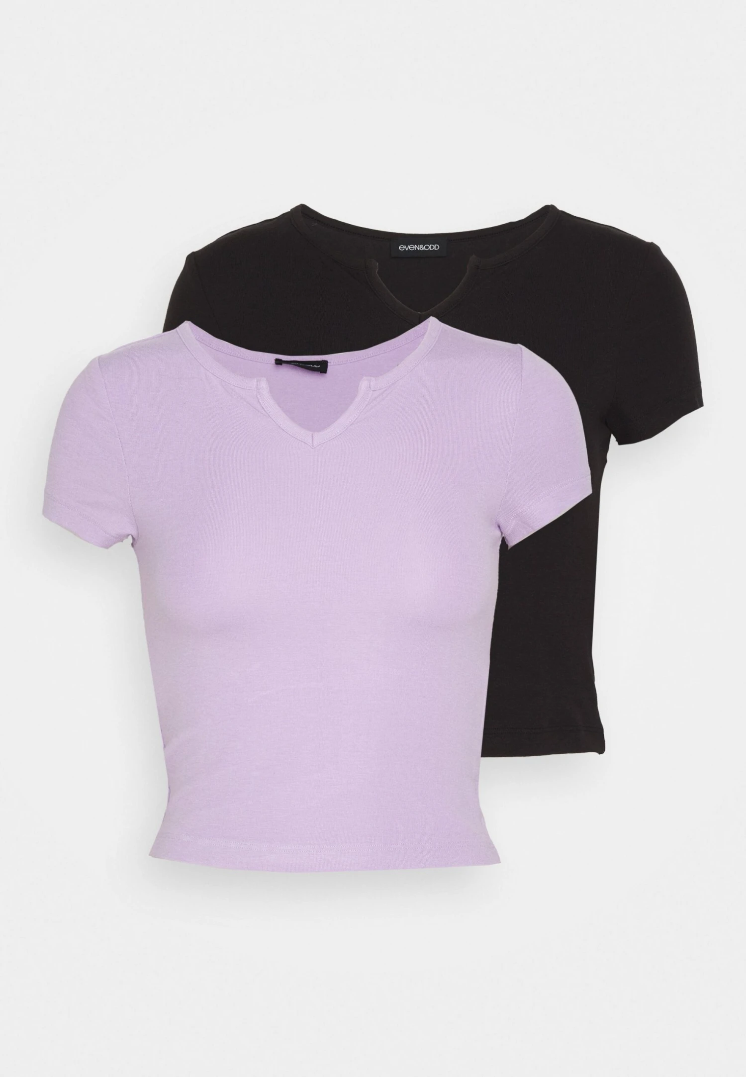 Even&Odd 2 Pack - T-Shirt Basic - Black/Purple 9 Even&Odd 2 Pack - T-Shirt Basic - Black/Purple - Afbeelding 7