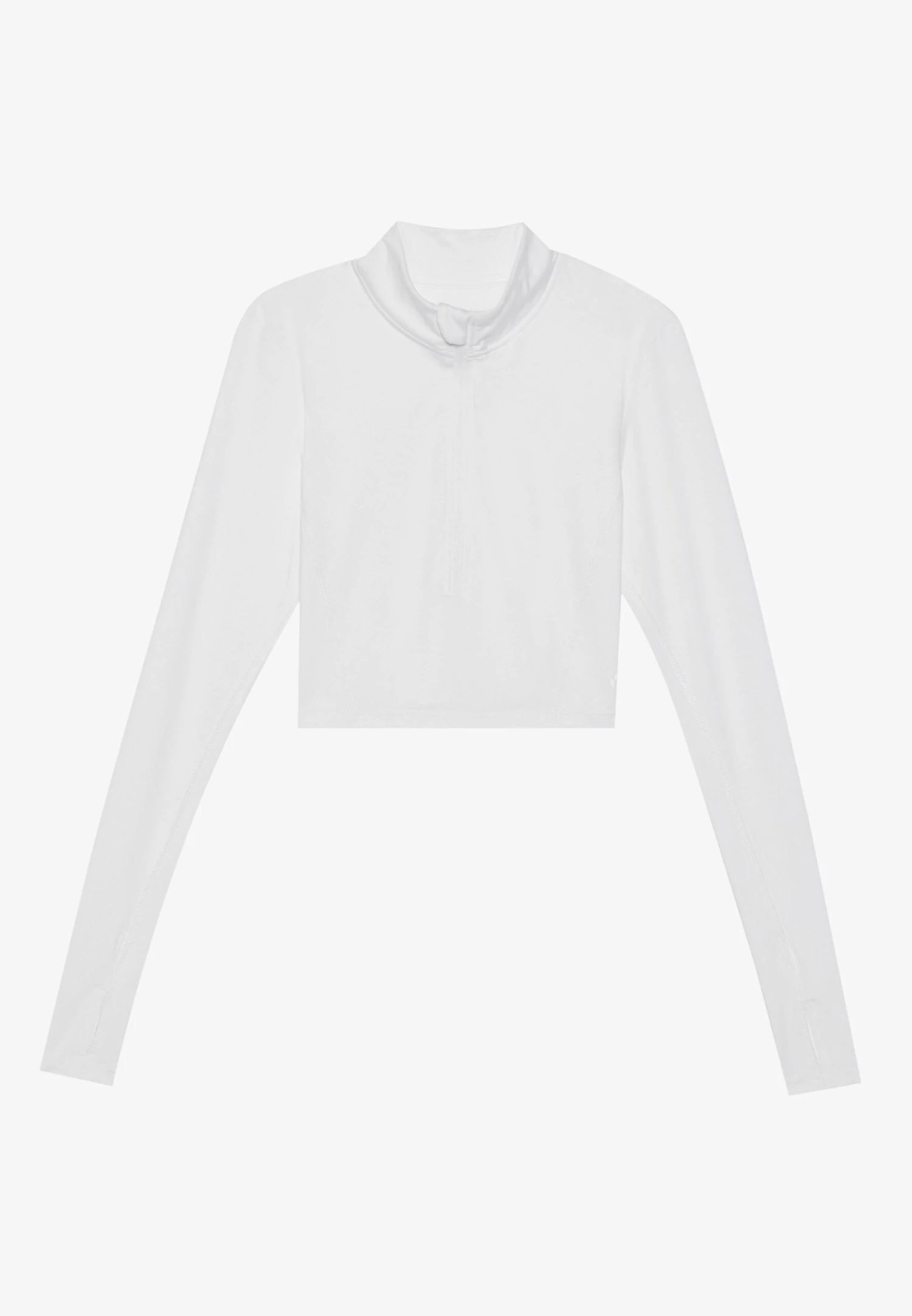 CROPPED HIGH NECK LONG SLEEVE TOP WITH 1/2 ZIP &THUMB HOLES - Longsleeve - Black 9 CROPPED HIGH NECK LONG SLEEVE TOP WITH 1/2 ZIP &THUMB HOLES - Longsleeve - Black - Afbeelding 7