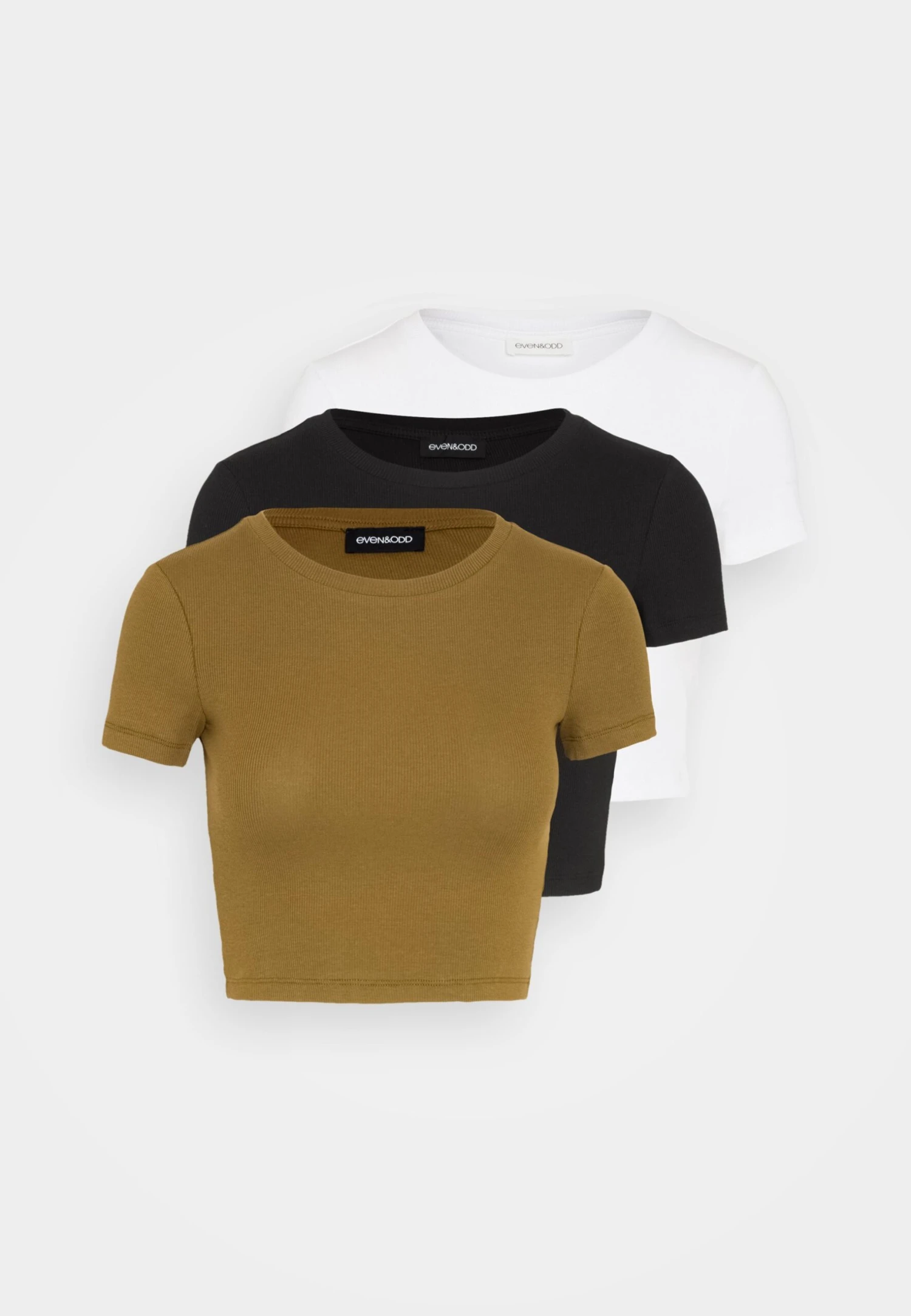 Even&Odd 3 Pack - T-Shirt Basic - White/Black/Olive 9 Even&Odd 3 Pack - T-Shirt Basic - White/Black/Olive - Afbeelding 7
