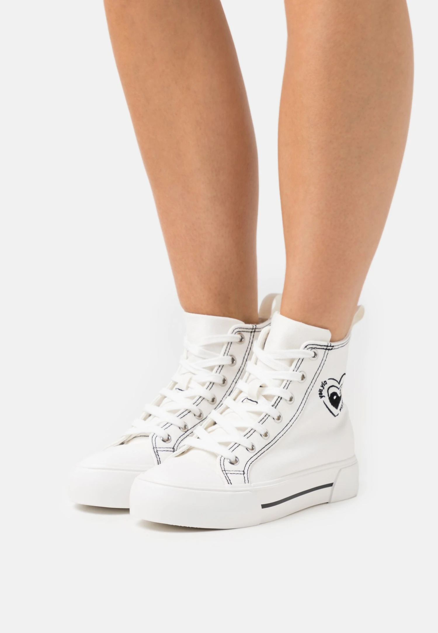 Even&Odd Love - Sneakers Hoog - White/Black 3 Even&Odd Love - Sneakers Hoog - White/Black