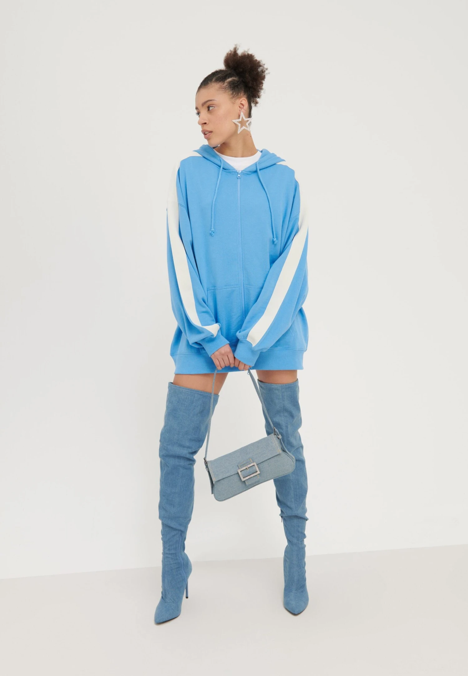 Even&Odd Sweater Met Rits - Blue 4 Even&Odd Sweater Met Rits - Blue - Afbeelding 2