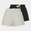 Even&Odd 2 Pack - Shorts - Black/Mottled Light Grey