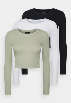 3 Pack - Longsleeve - Black/White/Light Green