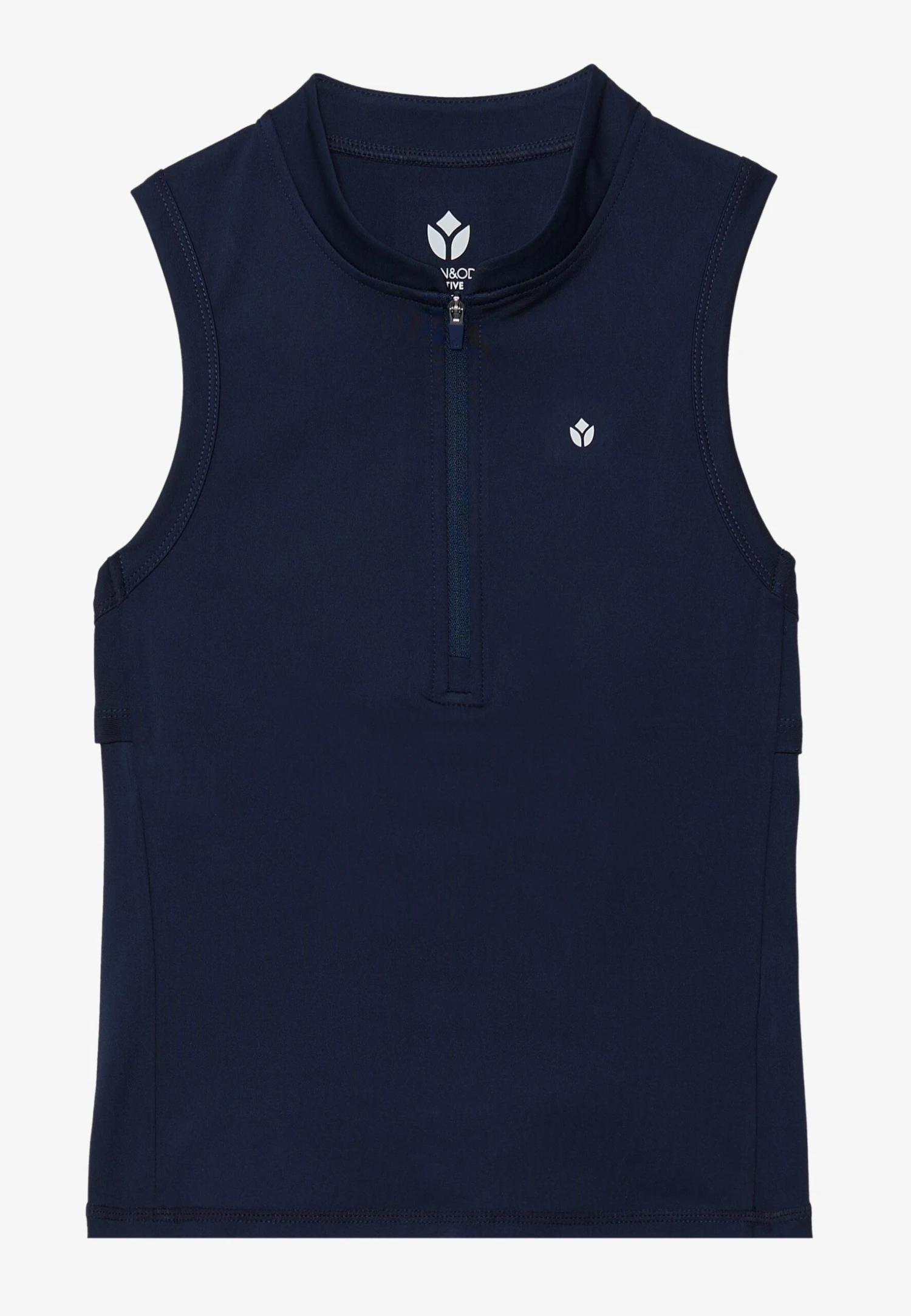 SLEEVELESS TENNIS TOP WITH 1/2 ZIP & BACK CUT OUT - Top - Dark Blue 6 SLEEVELESS TENNIS TOP WITH 1/2 ZIP & BACK CUT OUT - Top - Dark Blue - Afbeelding 4