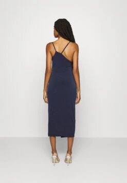 Even&Odd Circ Asymmetric Neckline Slit Dress- Cocktailjurk - 503 - Dark Blue -Even&Odd 9c0bbac89c804361990362c98f625ea8