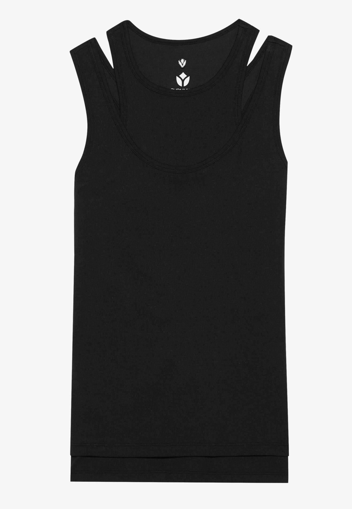 DOUBLE LAYER FINE RIB SLEEVELESS TOP - Top - Black 6 DOUBLE LAYER FINE RIB SLEEVELESS TOP - Top - Black - Afbeelding 4