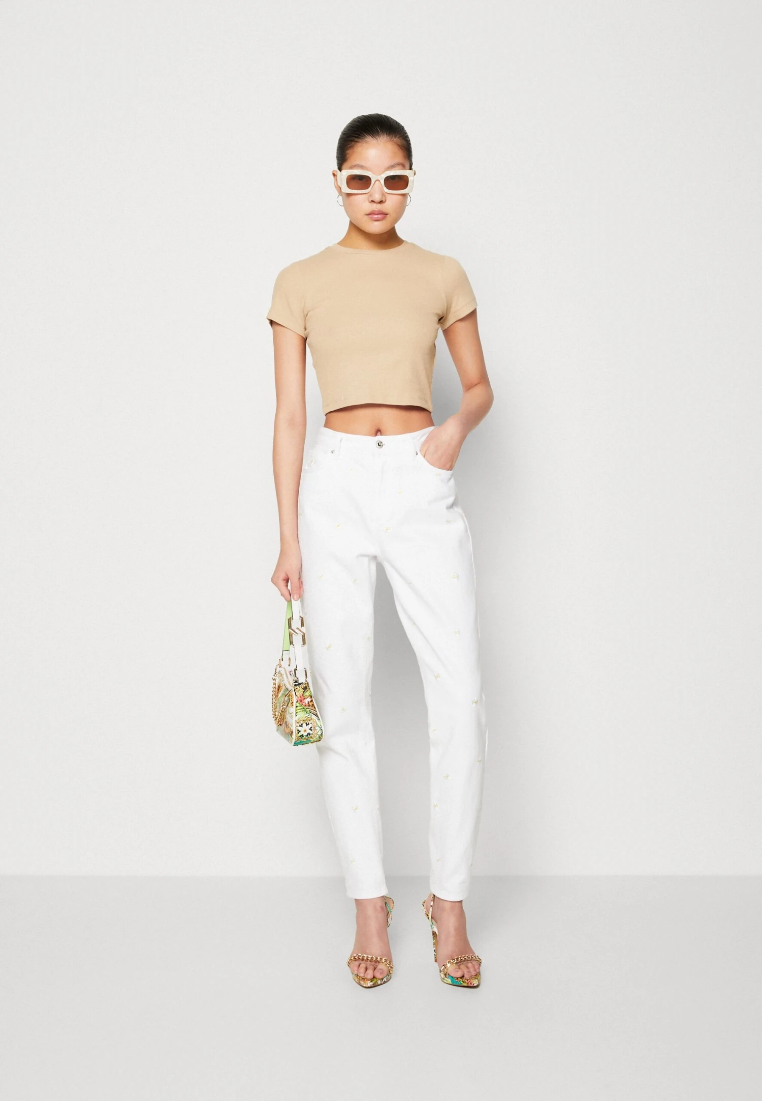 Even&Odd 3 Pack - T-Shirt Basic - Beige/Black/Orange 3 Even&Odd 3 Pack - T-Shirt Basic - Beige/Black/Orange