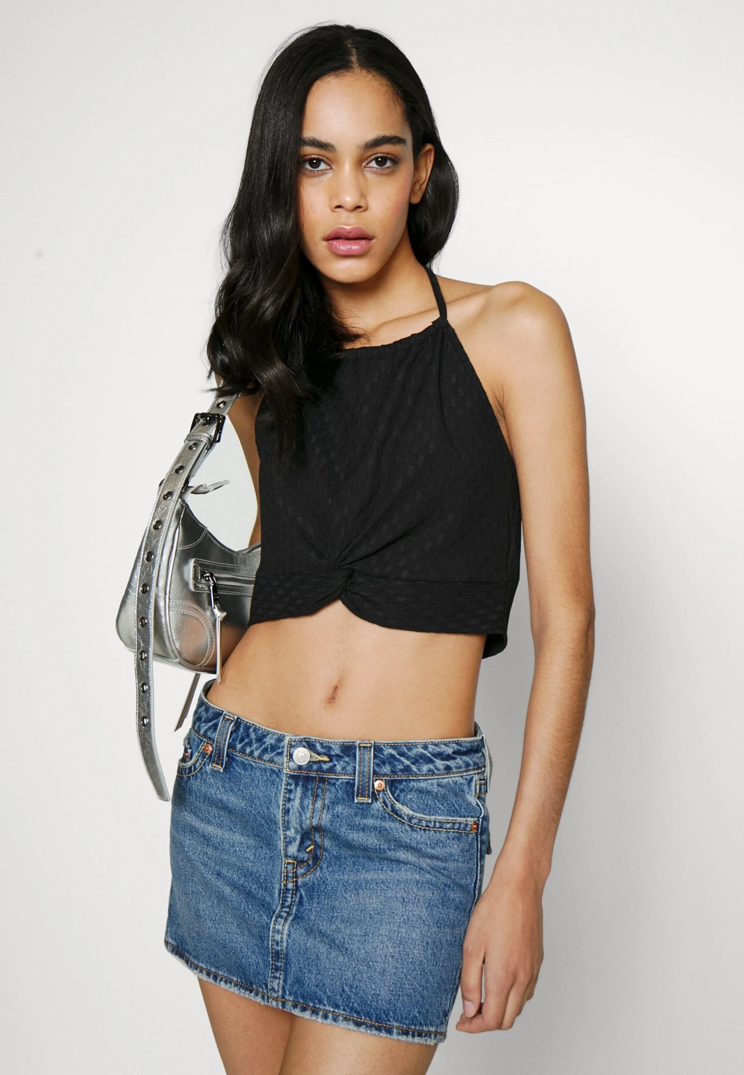 Even&Odd Wrinkle Halter- Top - Black 7 Even&Odd Wrinkle Halter- Top - Black - Afbeelding 5