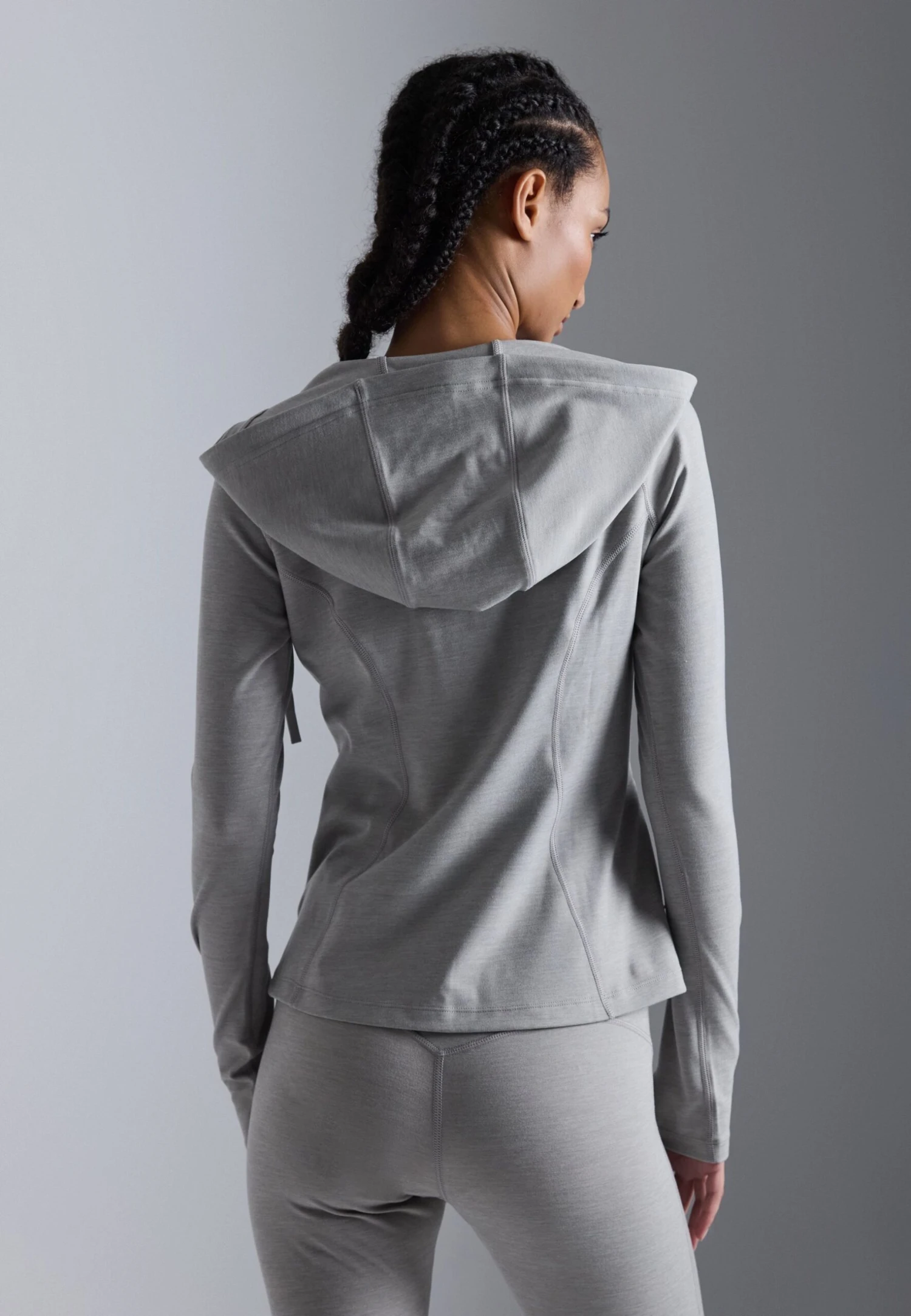 ZIP UP SPORTS SWEAT WITH HOOD - Sweater Met Rits - Mottled Light Grey 5 ZIP UP SPORTS SWEAT WITH HOOD - Sweater Met Rits - Mottled Light Grey - Afbeelding 3