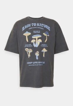 Even&Odd Nature Mushrooms - T-Shirt Print - Black