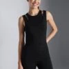 DOUBLE LAYER FINE RIB SLEEVELESS TOP - Top - Black