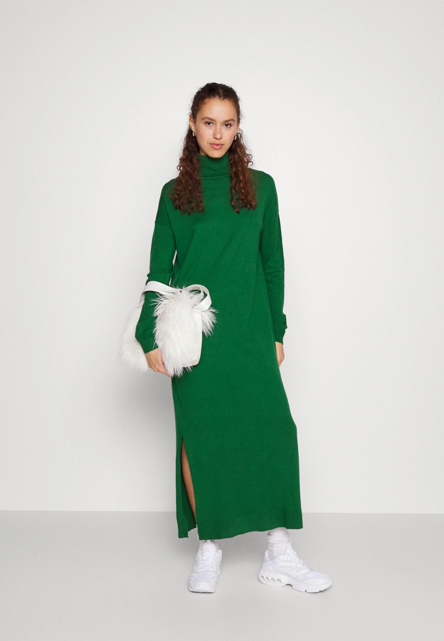 Even&Odd Rollkragen Basic Maxi Strickkleid - Maxi-Jurk -Green 4 Even&Odd Rollkragen Basic Maxi Strickkleid - Maxi-Jurk -Green - Afbeelding 2