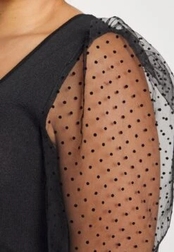 Bodycon Sleeves Low Neck Mini Dress- Gebreide Jurk - Black -Even&Odd bd972c2c51054842a96f4148e4a78453