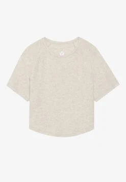 ESSENTIAL CROPPED FINE RIB T SHIRT - T-shirt Basic - Light Grey 16 ESSENTIAL CROPPED FINE RIB T SHIRT - T-shirt Basic - Light Grey -Even&Odd be7af92fbf424386ad1d9d268d9deedd