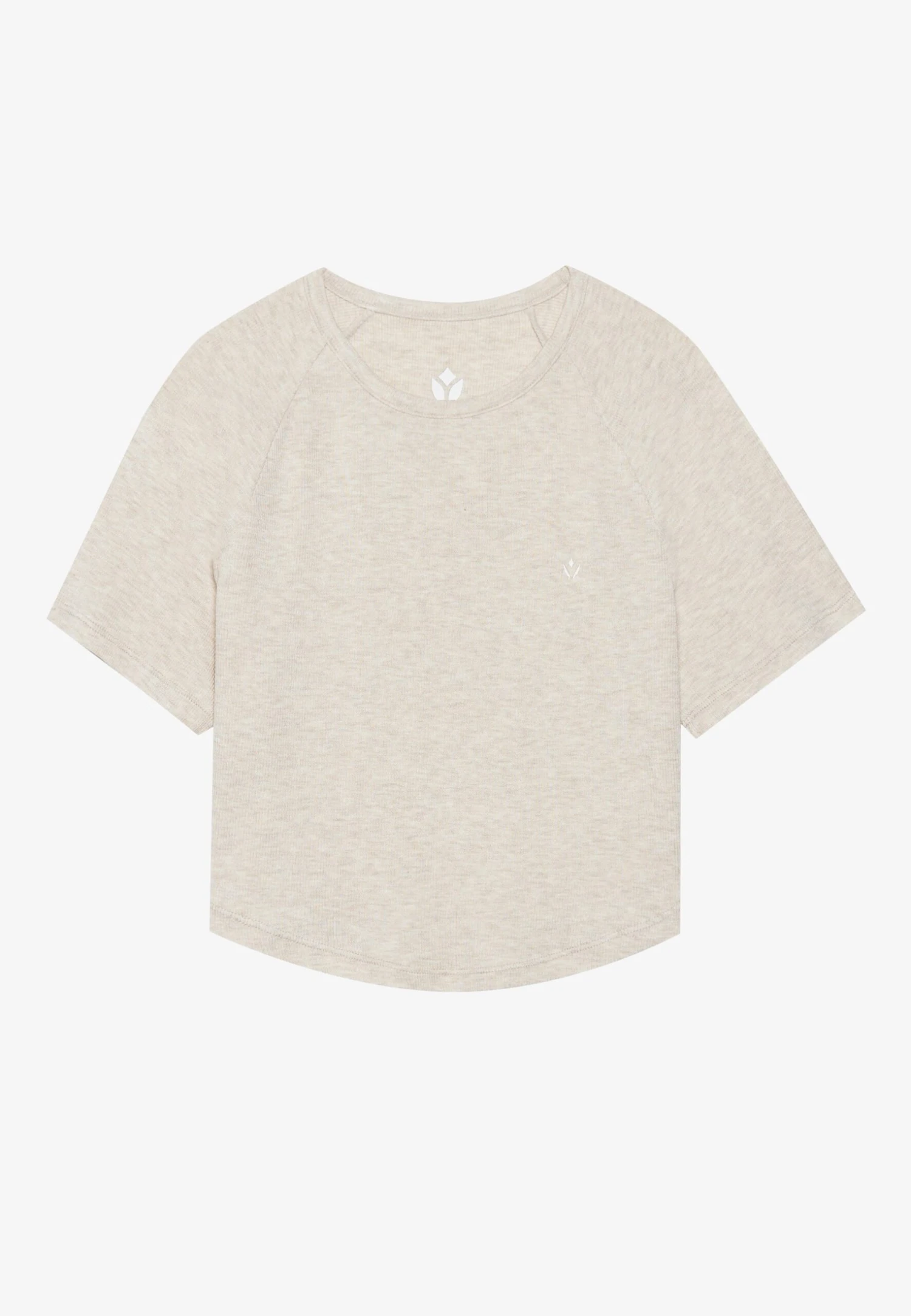 ESSENTIAL CROPPED FINE RIB T SHIRT - T-shirt Basic - Light Grey 9 ESSENTIAL CROPPED FINE RIB T SHIRT - T-shirt Basic - Light Grey - Afbeelding 7