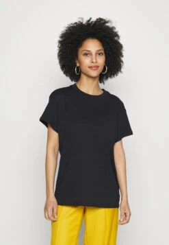 Washed Basic Loose Tee- T-Shirt Basic - Black