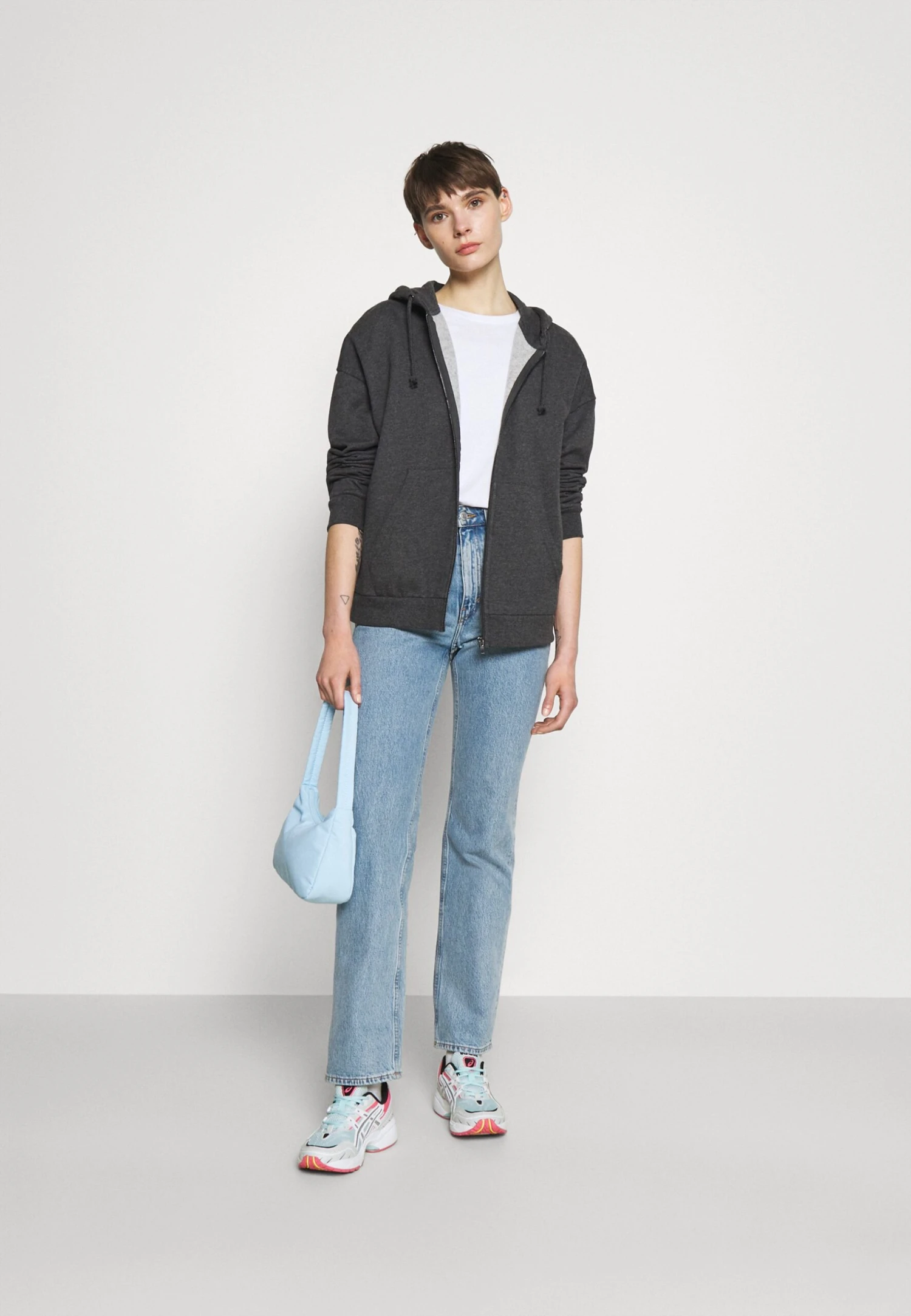 Even&Odd Sweater Met Rits - Mottled Dark Grey 4 Even&Odd Sweater Met Rits - Mottled Dark Grey - Afbeelding 2