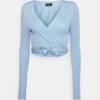 Cropped Wrap - Longsleeve - Light Blue 1 Cropped Wrap - Longsleeve - Light Blue -Even&Odd e38f3b52da424425a027123aaff257b9