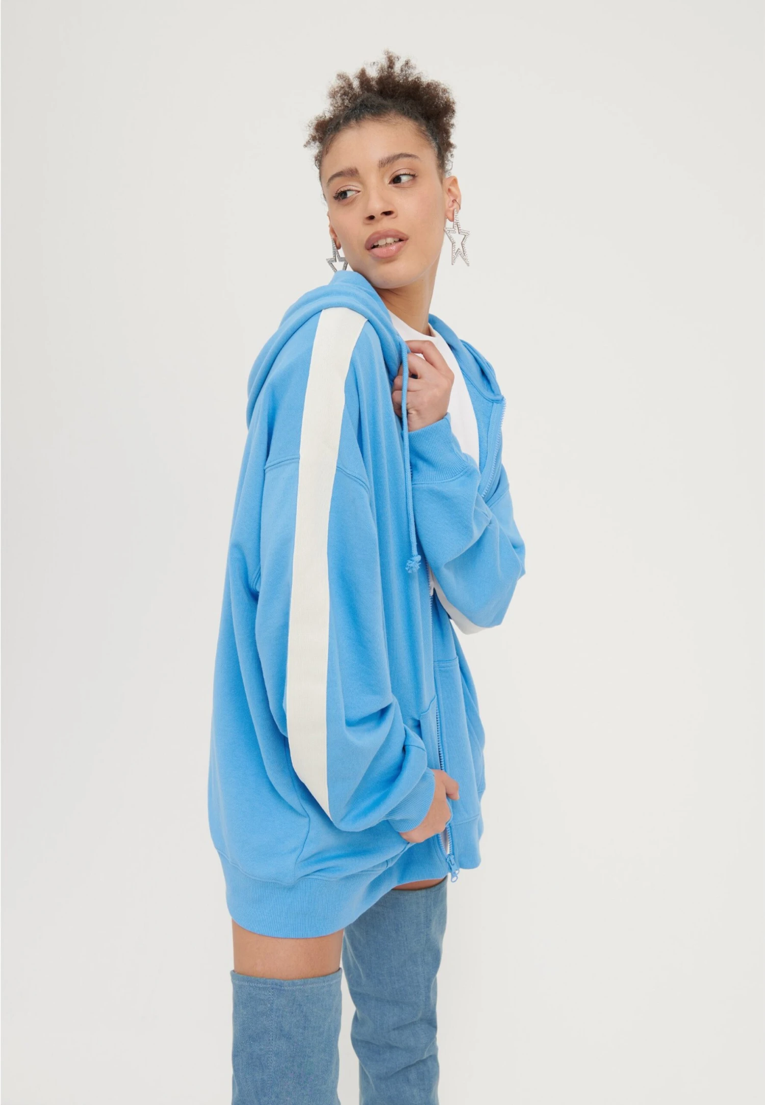 Even&Odd Sweater Met Rits - Blue 3 Even&Odd Sweater Met Rits - Blue