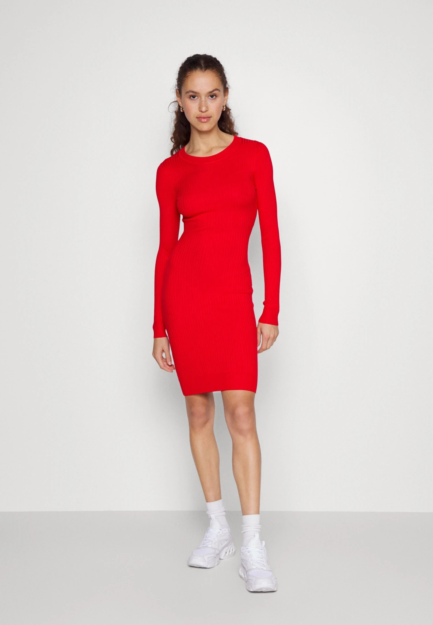 Even&Odd Crew Ausschnitt Ripp Basic Bodycon Mini Strickkleid - Etui-Jurk -Berry 4 Even&Odd Crew Ausschnitt Ripp Basic Bodycon Mini Strickkleid - Etui-Jurk -Berry - Afbeelding 2