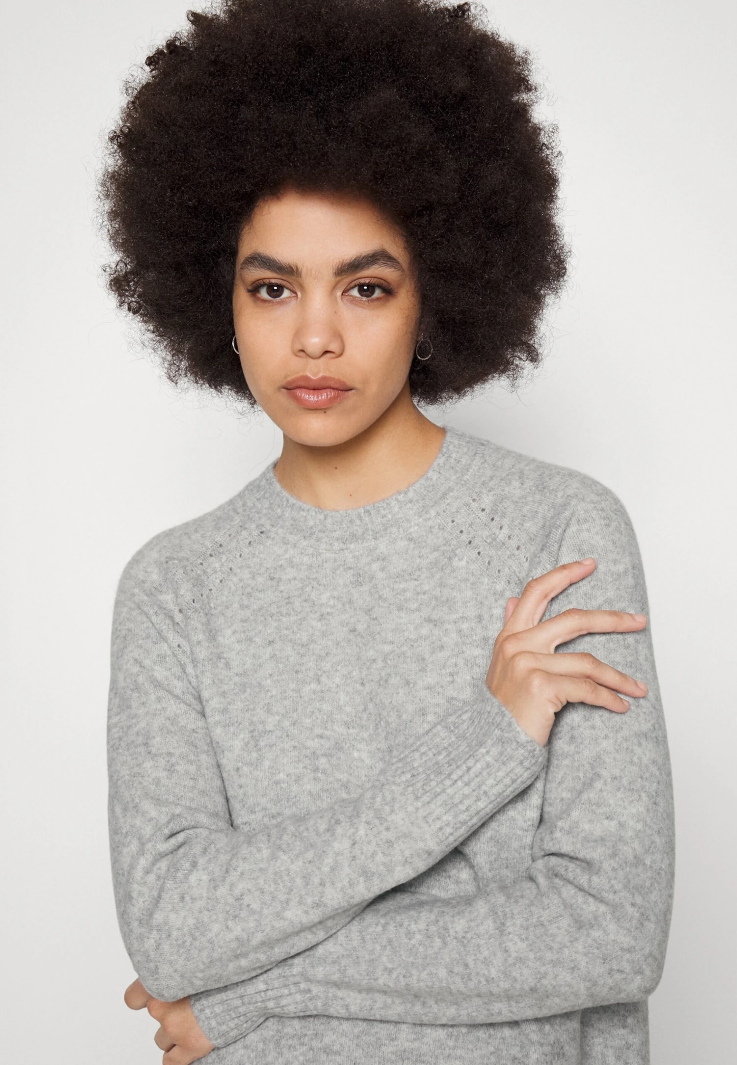 Even&Odd Gebreide Jurk - Mottled Light Grey 6 Even&Odd Gebreide Jurk - Mottled Light Grey - Afbeelding 4