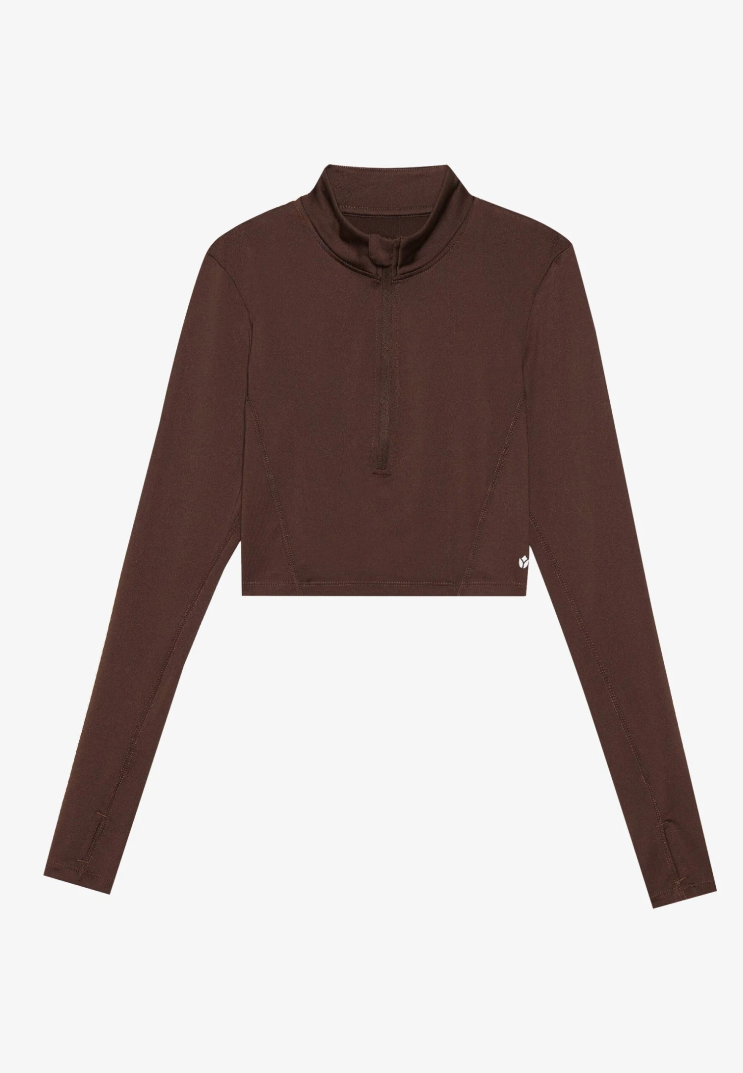 CROPPED HIGH NECK LONG SLEEVE TOP WITH 1/2 ZIP &THUMB HOLES - Longsleeve - Black 13 CROPPED HIGH NECK LONG SLEEVE TOP WITH 1/2 ZIP &THUMB HOLES - Longsleeve - Black - Afbeelding 11