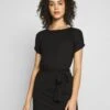 Even&Odd Basic Short Sleeves Mini Belted Dress - Jerseyjurk - Black/Black 2 Even&Odd Basic Short Sleeves Mini Belted Dress - Jerseyjurk - Black/Black -Even&Odd f297fe15f10d49cfa79fdca5fa58b8ce